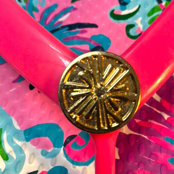 Sz 8 LILLY PULITZER Mandevilla Bay Paradise Petals Pool Flip-Flop Thong Sandal - Picture 7 of 9